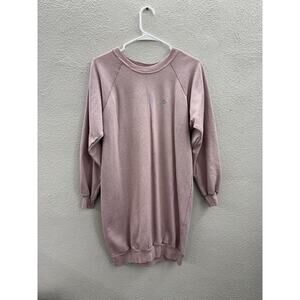 Hunters Run Womens Sweatshirt Size Large Pink Long Sleeve Fleece Tunic Vintage